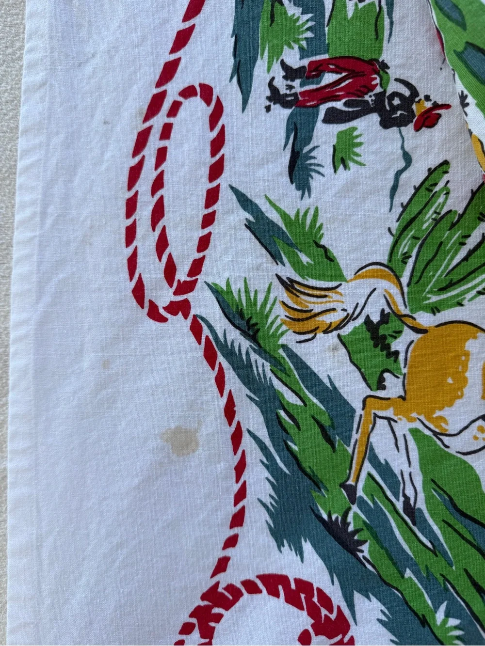 Retro style moda home cowboy western Rodeo rope Print Tablecloth 50”x50” cotton